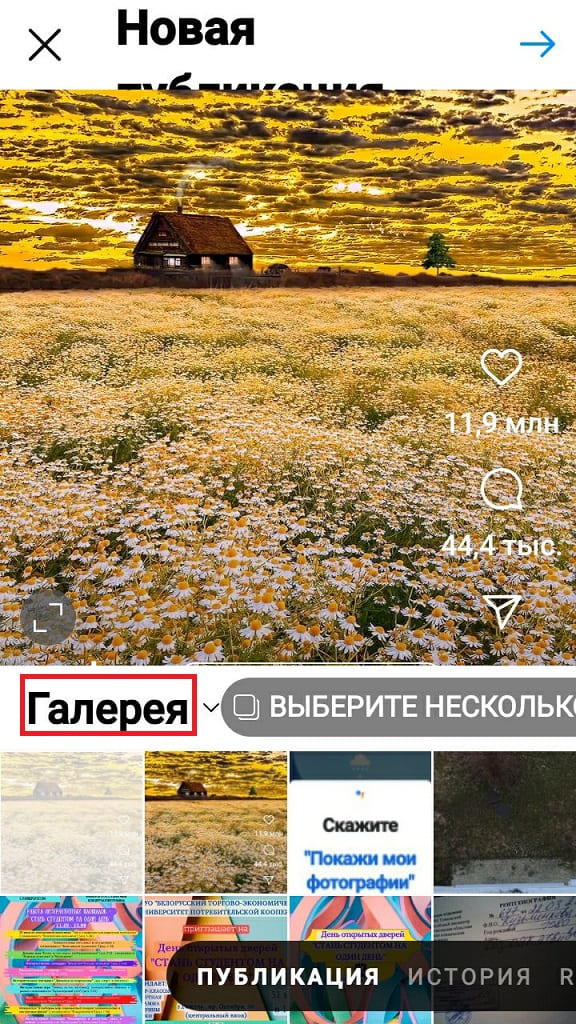 Выберите нужный ролик на устройстве