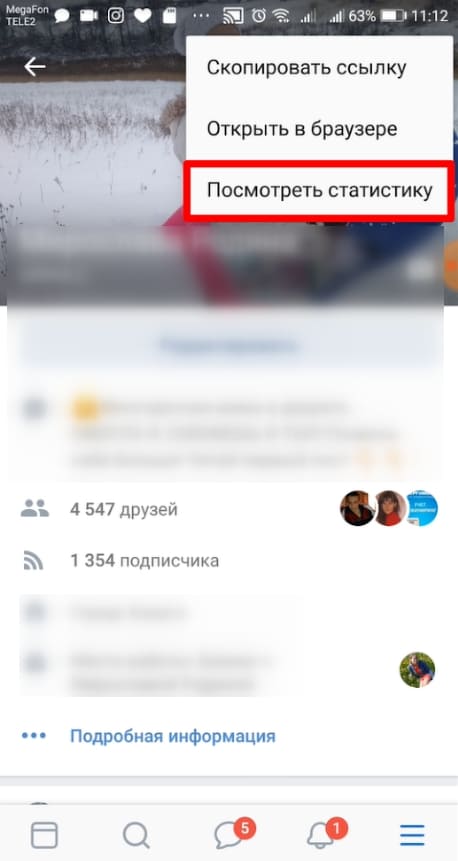 Раздел «Статистика»