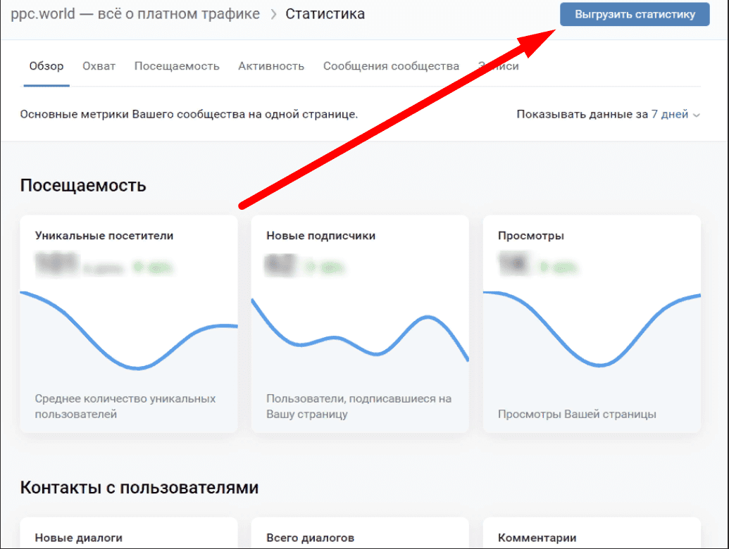 Выгрузить статистику