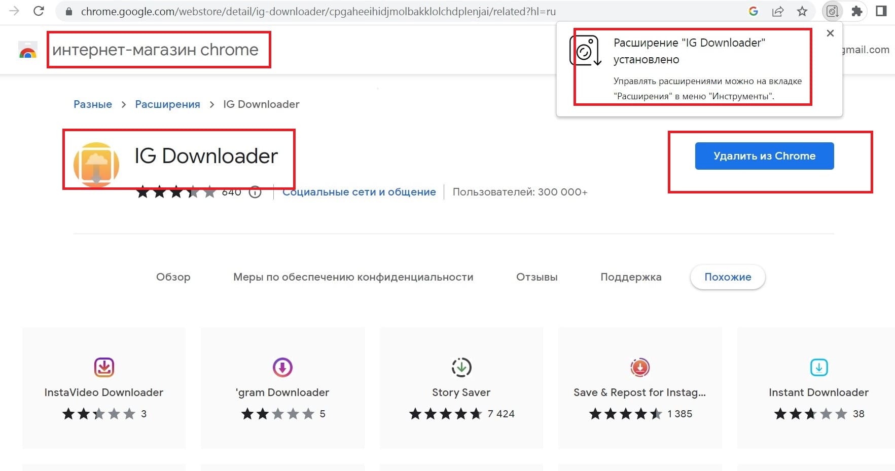 Для Chrome хорошо подходит IG Downloader